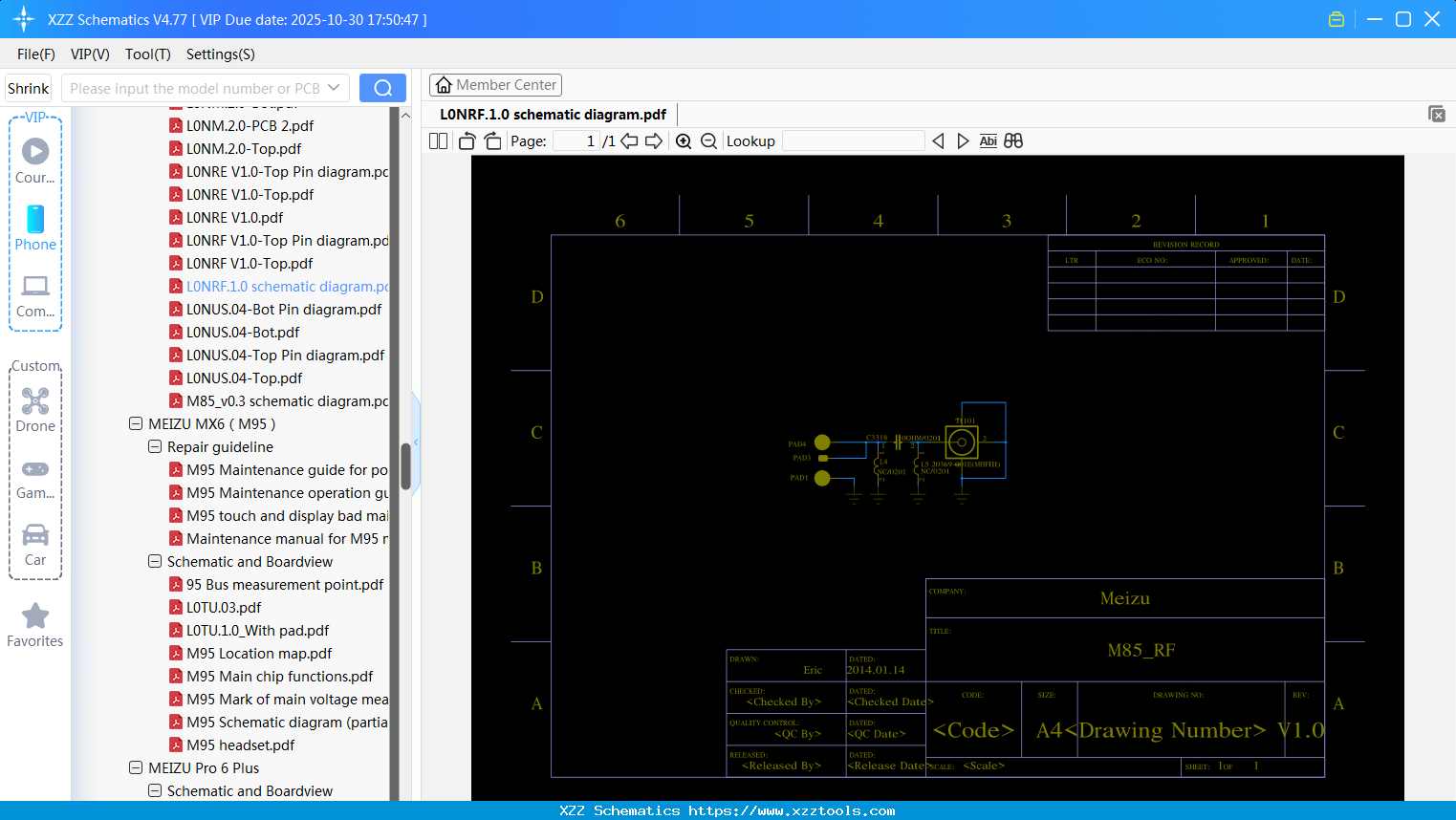 Meizu L0NRF.1.0 Schematic Diagram